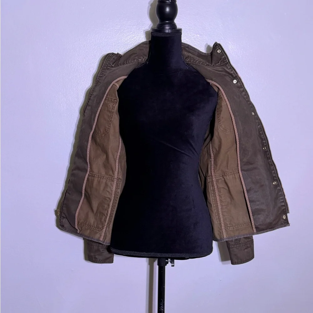 J.Crew The Downtown Waxed Cotton Moss Green Military Field Jacket Womens Sz XS - Picture 5 of 8